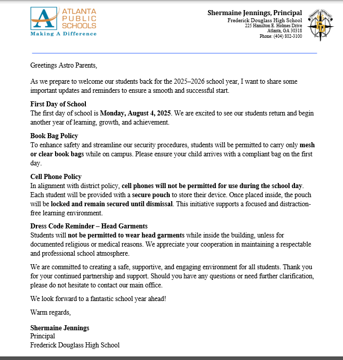  Important Updates School Year 25-26